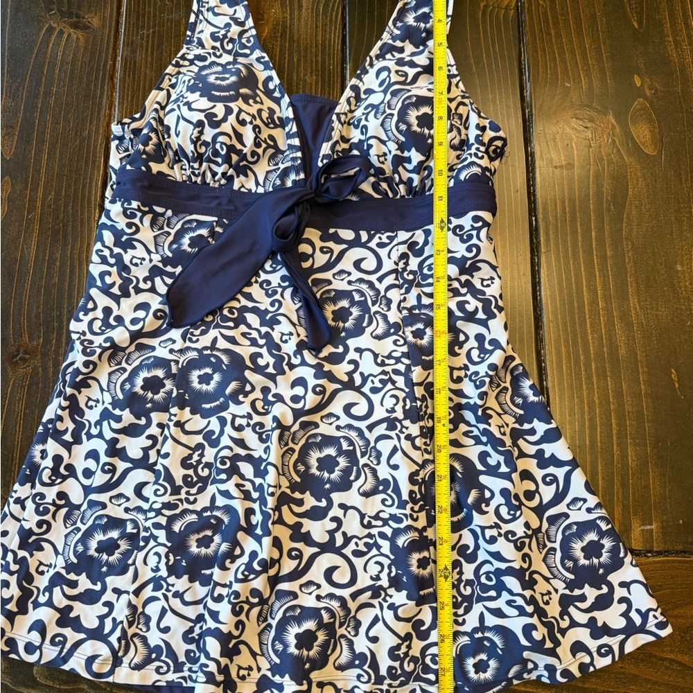 Wantdo Blue and White Patterned Swim Dress